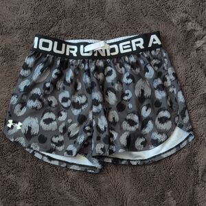 Under Armour Women's Athletic Shorts - Black and Gray Leopard Print